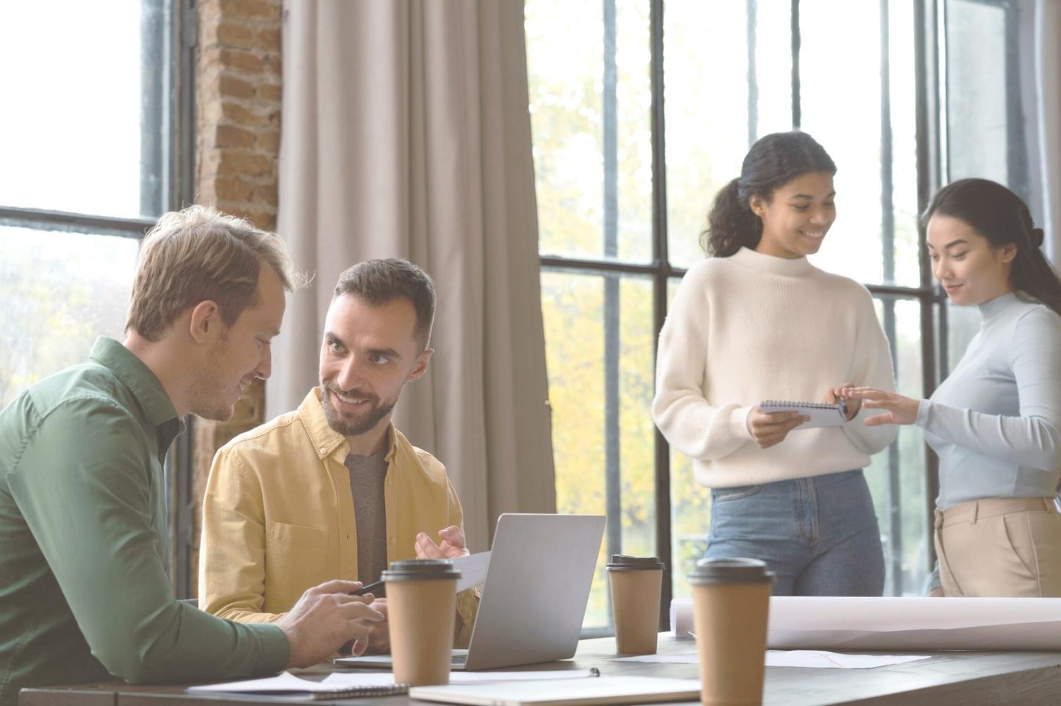 Finance professionals collaborating on strategic planning