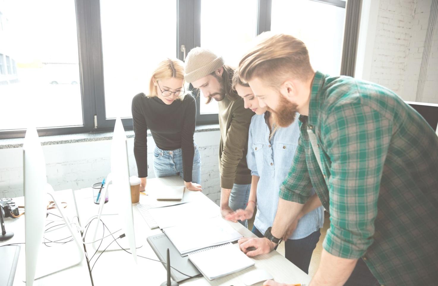 Financial planning discussion in modern workspace